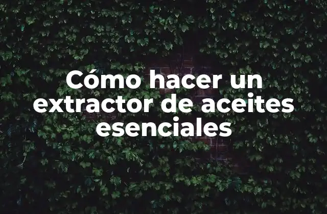 Cómo Hacer un Extractor de Aceites Esenciales