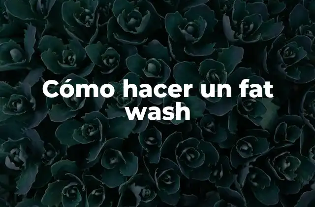 Cómo Hacer un Fat Wash 2 ¿Qué es un fat wash?