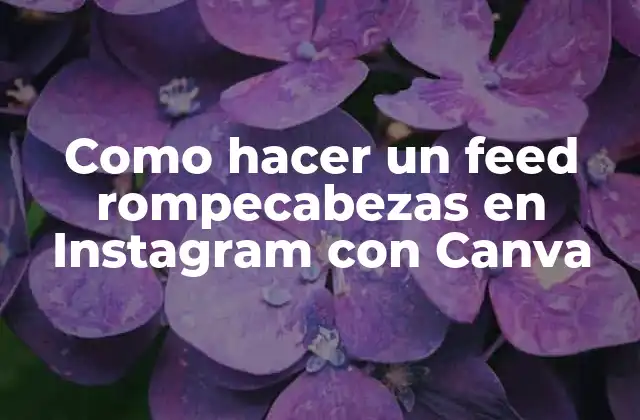Como Hacer un Feed Rompecabezas en Instagram con Canva