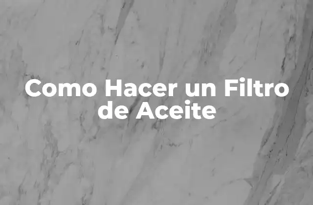 Como Hacer un Filtro de Aceite 2 ¿Qué es un Filtro de Aceite y para Qué Sirve?