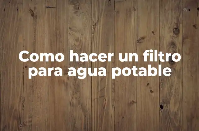 Como Hacer un Filtro para Agua Potable