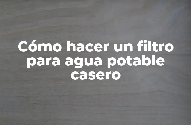 Cómo Hacer un Filtro para Agua Potable Casero