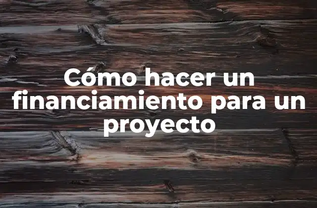 Cómo Hacer un Financiamiento para un Proyecto