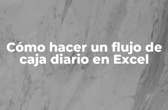 Cómo Hacer un Flujo de Caja Diario en Excel