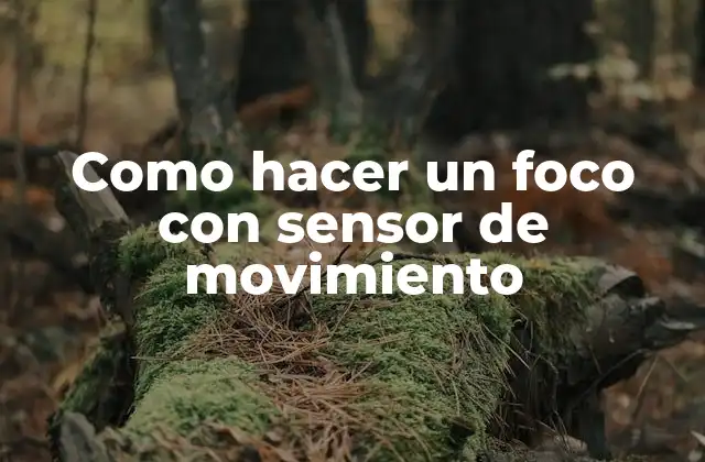 Como Hacer un Foco con Sensor de Movimiento