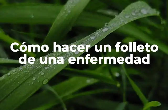 Cómo Hacer un Folleto de una Enfermedad