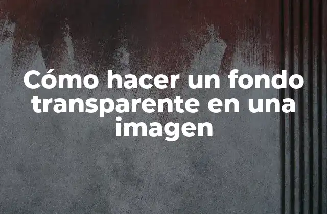 Cómo Hacer un Fondo Transparente en una Imagen