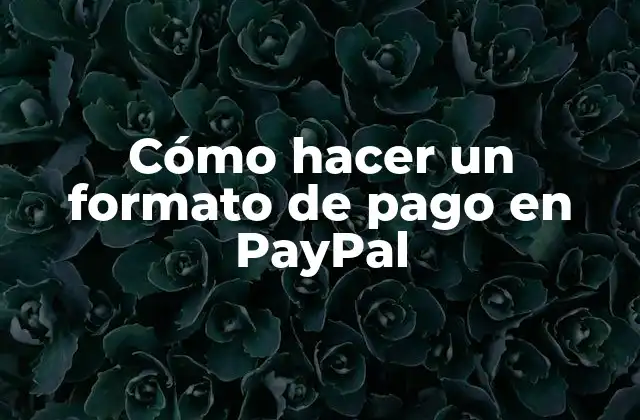 Cómo Hacer un Formato de Pago en Paypal