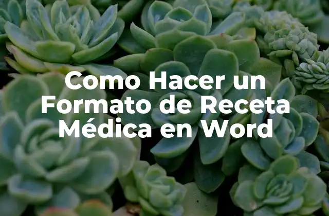 Como Hacer un Formato de Receta Médica en Word