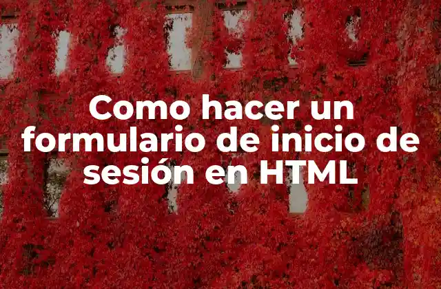 Como Hacer un Formulario de Inicio de Sesión en Html 2 Formulario de inicio de sesión en HTML
