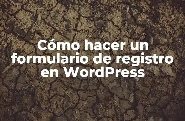 Cómo Hacer un Formulario de Registro en WordPress