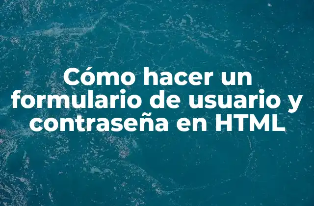 Cómo Hacer un Formulario de Usuario y Contraseña en Html 2 Cómo hacer un formulario de usuario y contraseña en HTML