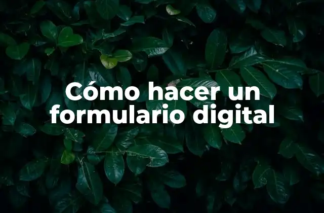 Cómo hacer un formulario digital