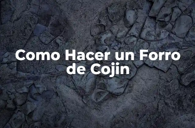 Como Hacer un Forro de Cojin