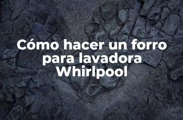 Cómo Hacer un Forro para Lavadora Whirlpool
