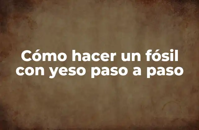 Cómo Hacer un Fósil con Yeso Paso a Paso