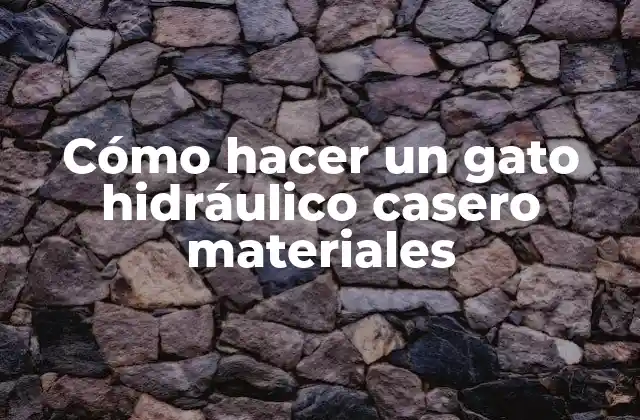 ¿Qué es un gato hidráulico casero y para qué sirve?