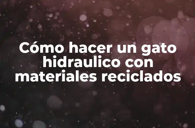 Cómo Hacer un Gato Hidraulico con Materiales Reciclados
