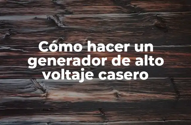 Cómo Hacer un Generador de Alto Voltaje Casero