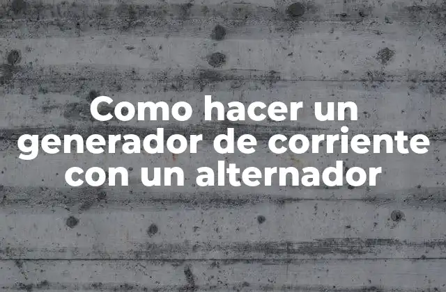 Como Hacer un Generador de Corriente con un Alternador