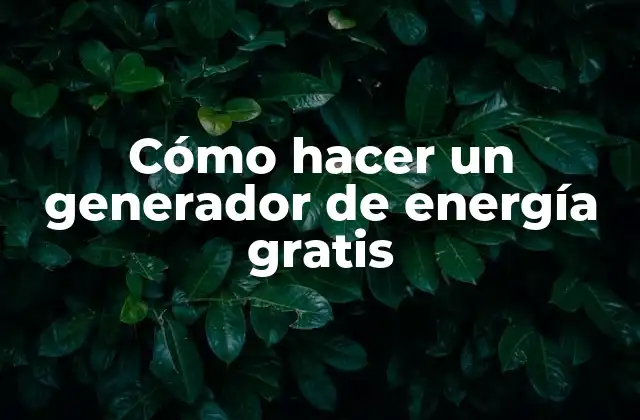 ¿Qué es un generador de energía gratis?