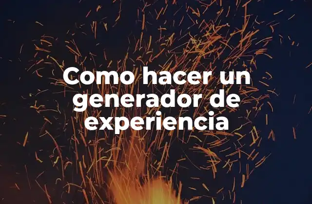 Como Hacer un Generador de Experiencia