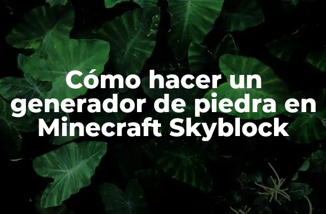 Cómo Hacer un Generador de Piedra en Minecraft Skyblock 2 ¿Qué es un generador de piedra en Minecraft Skyblock?