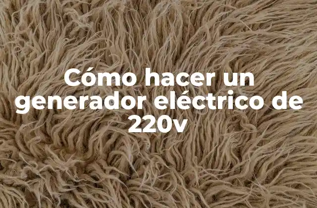 Cómo Hacer un Generador Eléctrico de 220v