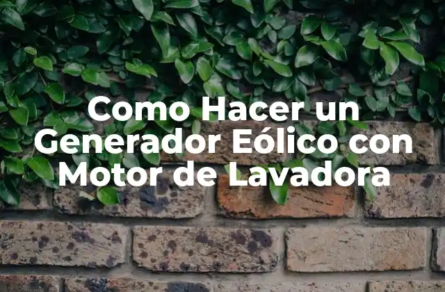 Como Hacer un Generador Eólico con Motor de Lavadora