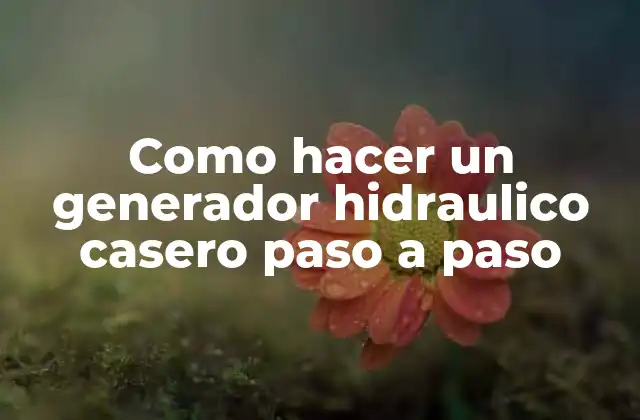 Como Hacer un Generador Hidraulico Casero Paso a Paso