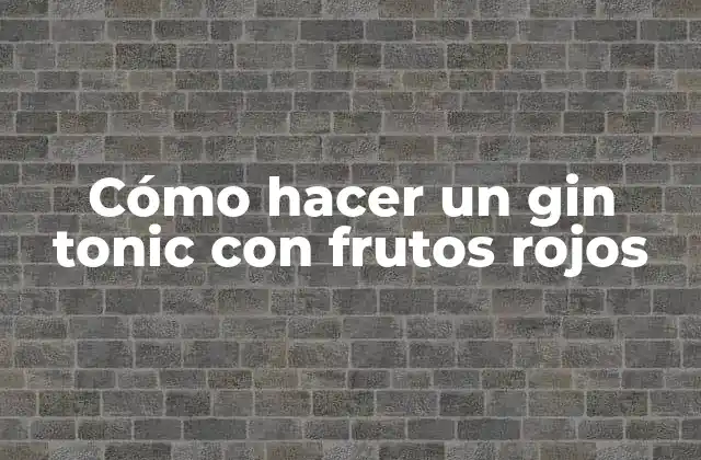 Cómo Hacer un Gin Tonic con Frutos Rojos