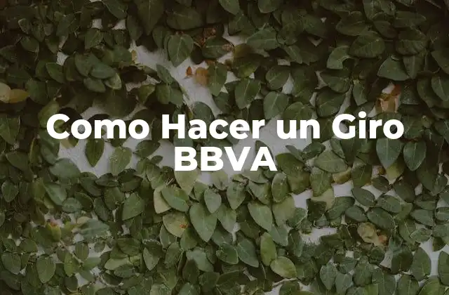 Como Hacer un Giro Bbva