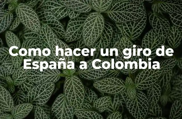Como Hacer un Giro de España a Colombia