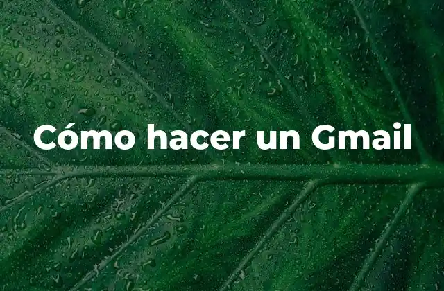 Cómo Hacer un Gmail