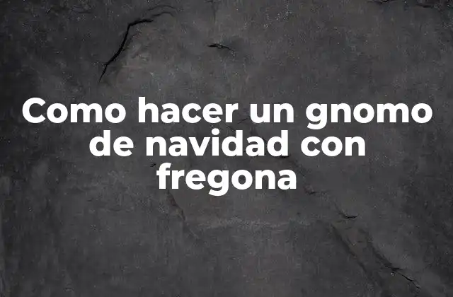Como Hacer un Gnomo de Navidad con Fregona