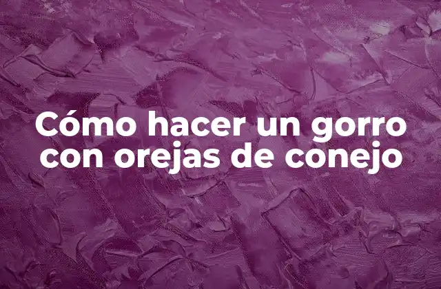 Cómo Hacer un Gorro con Orejas de Conejo