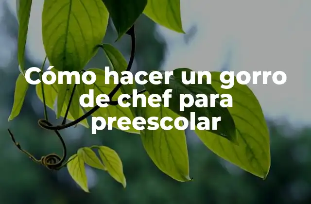 Cómo Hacer un Gorro de Chef para Preescolar