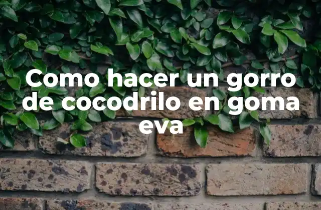 Como Hacer un Gorro de Cocodrilo en Goma Eva