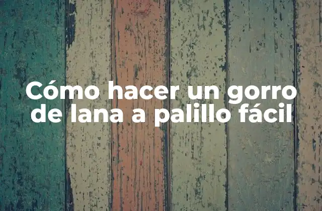 Cómo Hacer un Gorro de Lana a Palillo Fácil