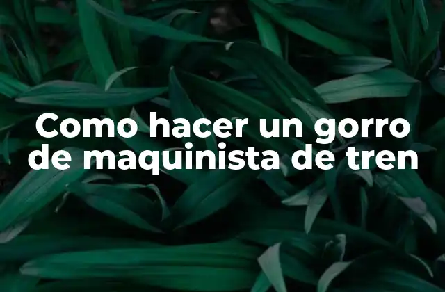 Como Hacer un Gorro de Maquinista de Tren