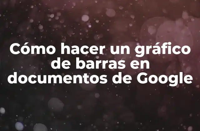 Cómo Hacer un Gráfico de Barras en Documentos de Google
