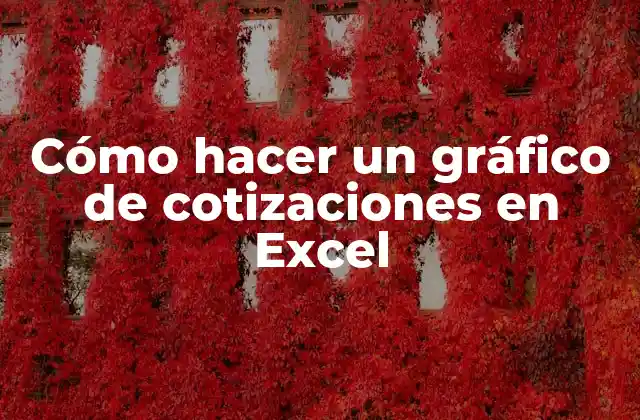Cómo Hacer un Gráfico de Cotizaciones en Excel