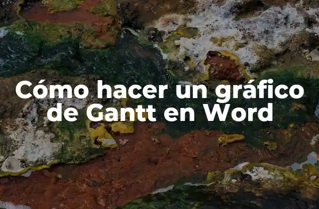Cómo Hacer un Gráfico de Gantt en Word