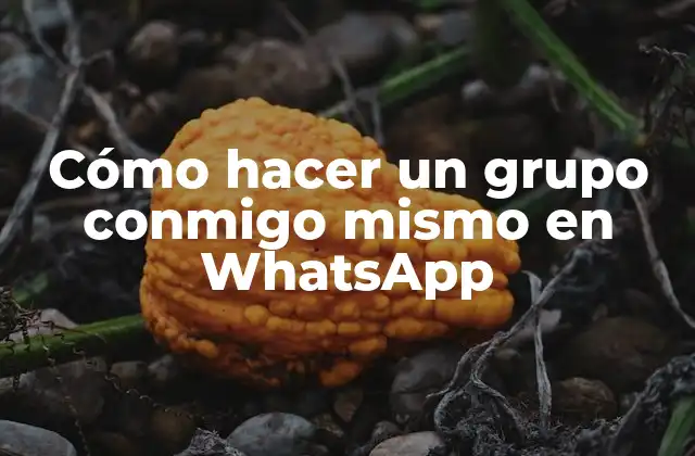 Cómo Hacer un Grupo Conmigo Mismo en Whatsapp