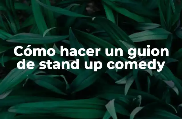 Cómo Hacer un Guion de Stand Up Comedy 2 Cómo hacer un guion de stand up comedy
