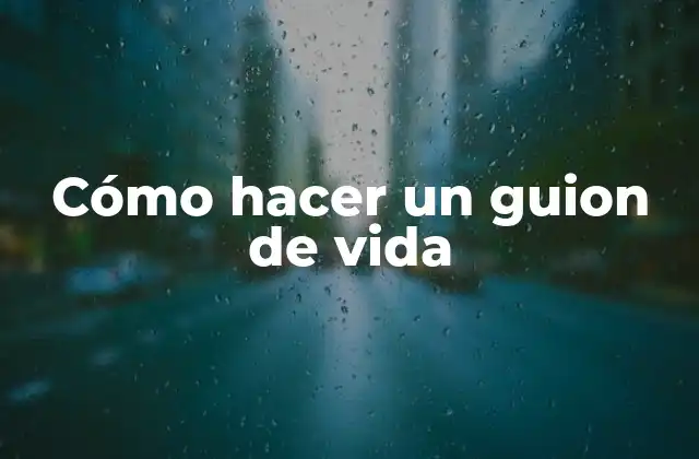 Cómo Hacer un Guion de Vida