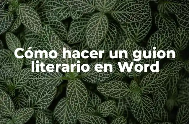 Cómo Hacer un Guion Literario en Word