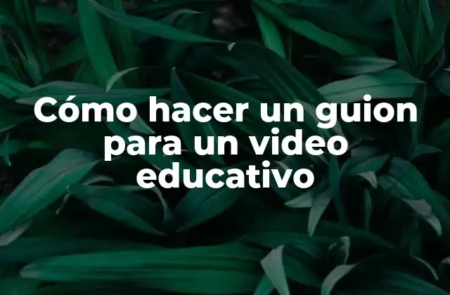 Cómo Hacer un Guion para un Video Educativo