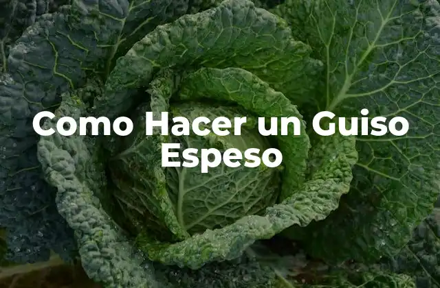 Como Hacer un Guiso Espeso