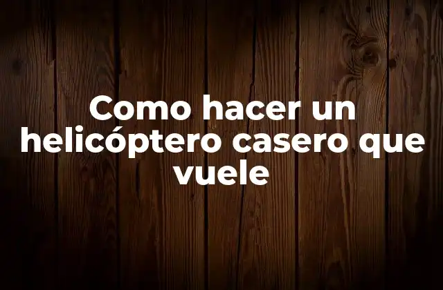 Como Hacer un Helicóptero Casero que Vuele